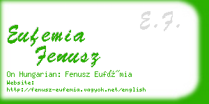 eufemia fenusz business card